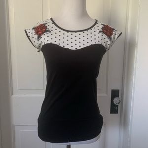 Rockabilly embroidered shirt XL